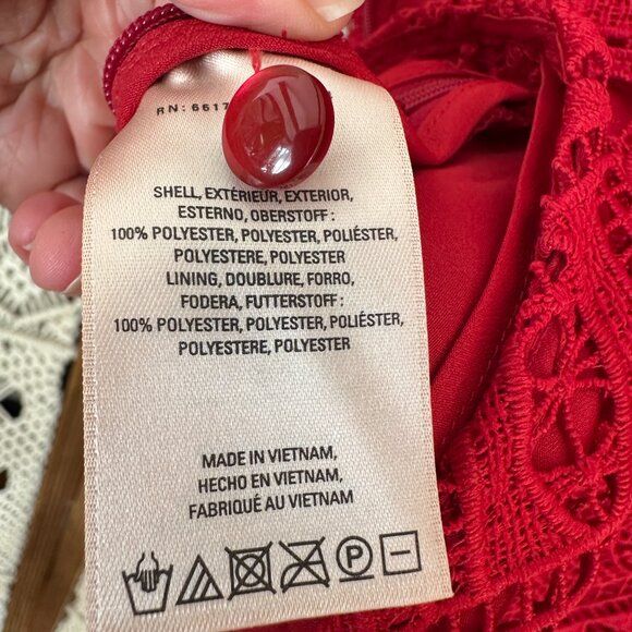 Red Crochet Lace Peplum Blouse - Moulinette Soeurs by Anthropologie - Picture 6 of 7